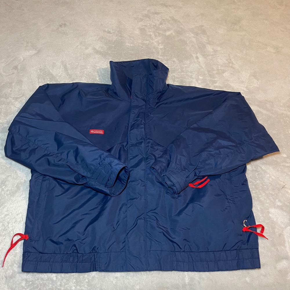 Vintage Columbia Whirlbird Mens Large Navy Blue Full Zip Nylon Jacket Outdoor